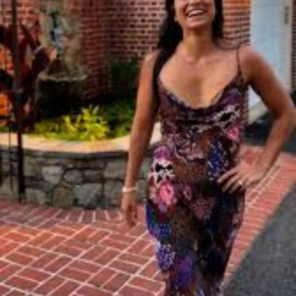 Anthropologie Elyse Luxe Bias Cut Slip Dress Multi Floral Silky ✨ 💃🏻 Medium - Picture 4 of 10